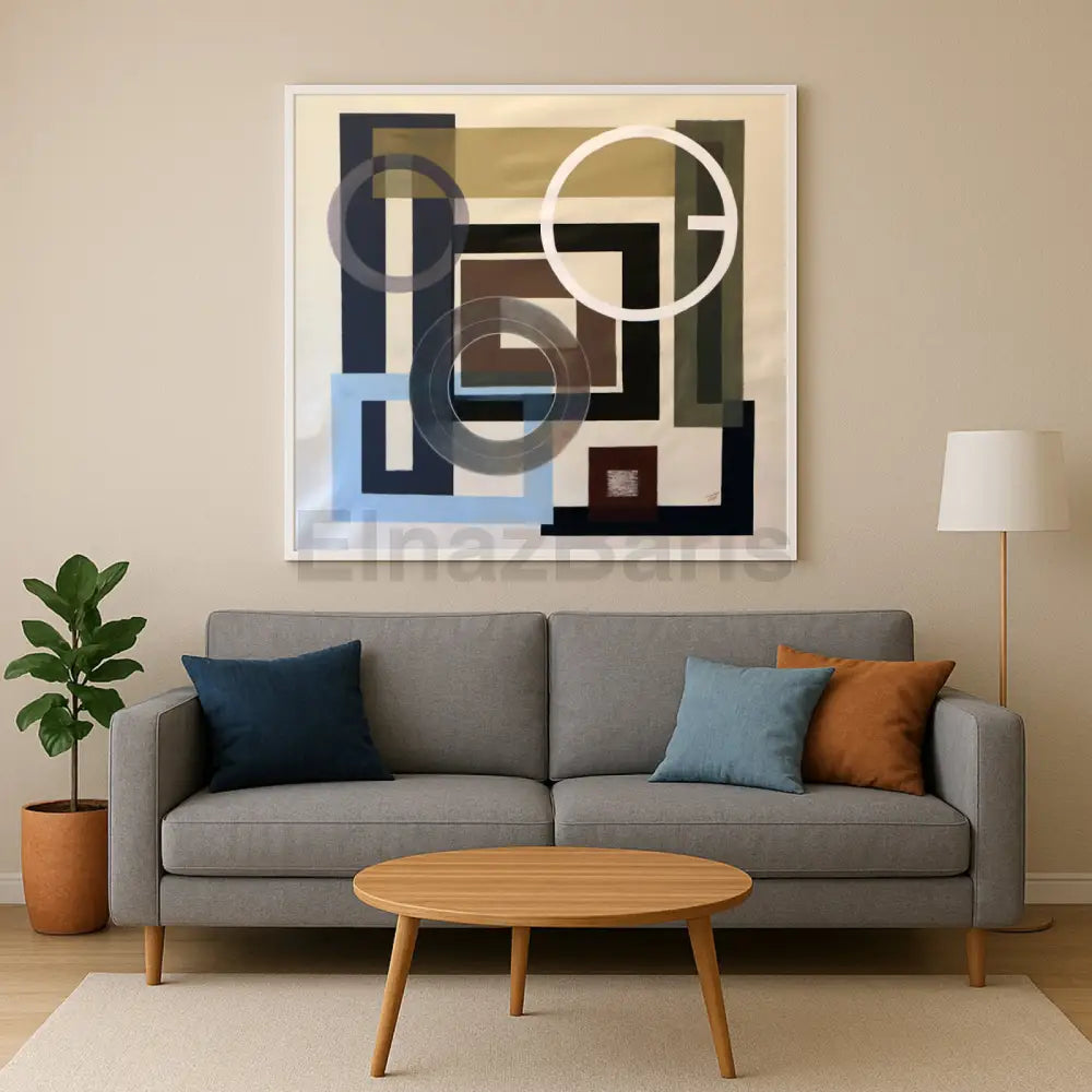 Abstract Geometric Painting: Minimalist Modern Wall Art Acrylic Painting