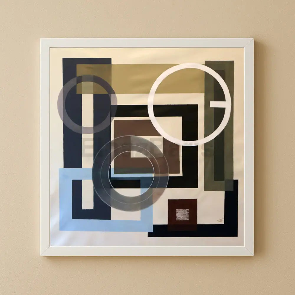Abstract Geometric Painting: Minimalist Modern Wall Art Acrylic Painting