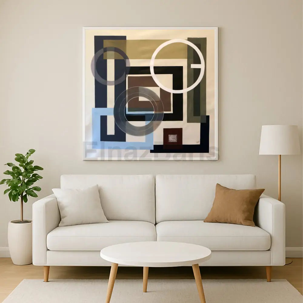 Abstract Geometric Painting: Minimalist Modern Wall Art Acrylic Painting