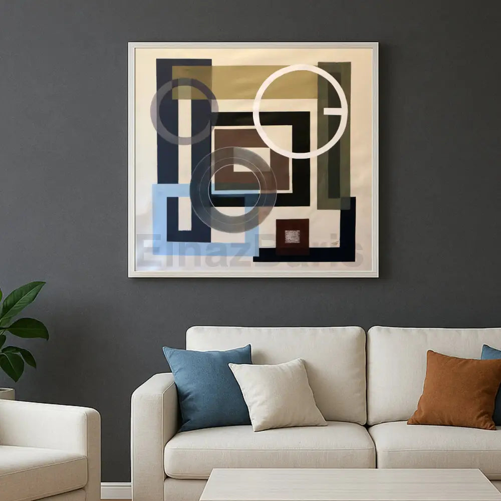 Abstract Geometric Painting: Minimalist Modern Wall Art Acrylic Painting