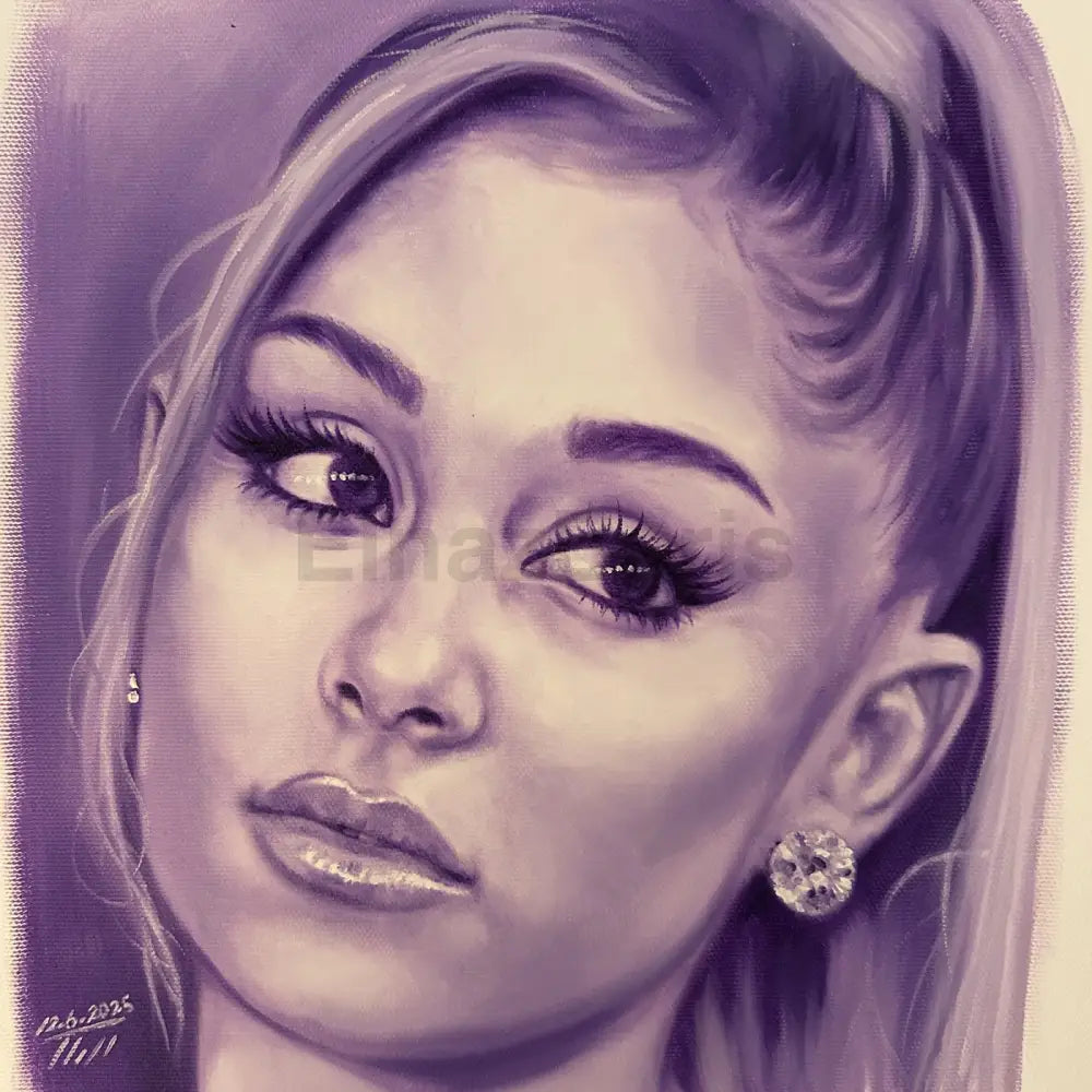 Ariana Grande Oil Painting on Canvas Fan Art Portrait Oil Painting