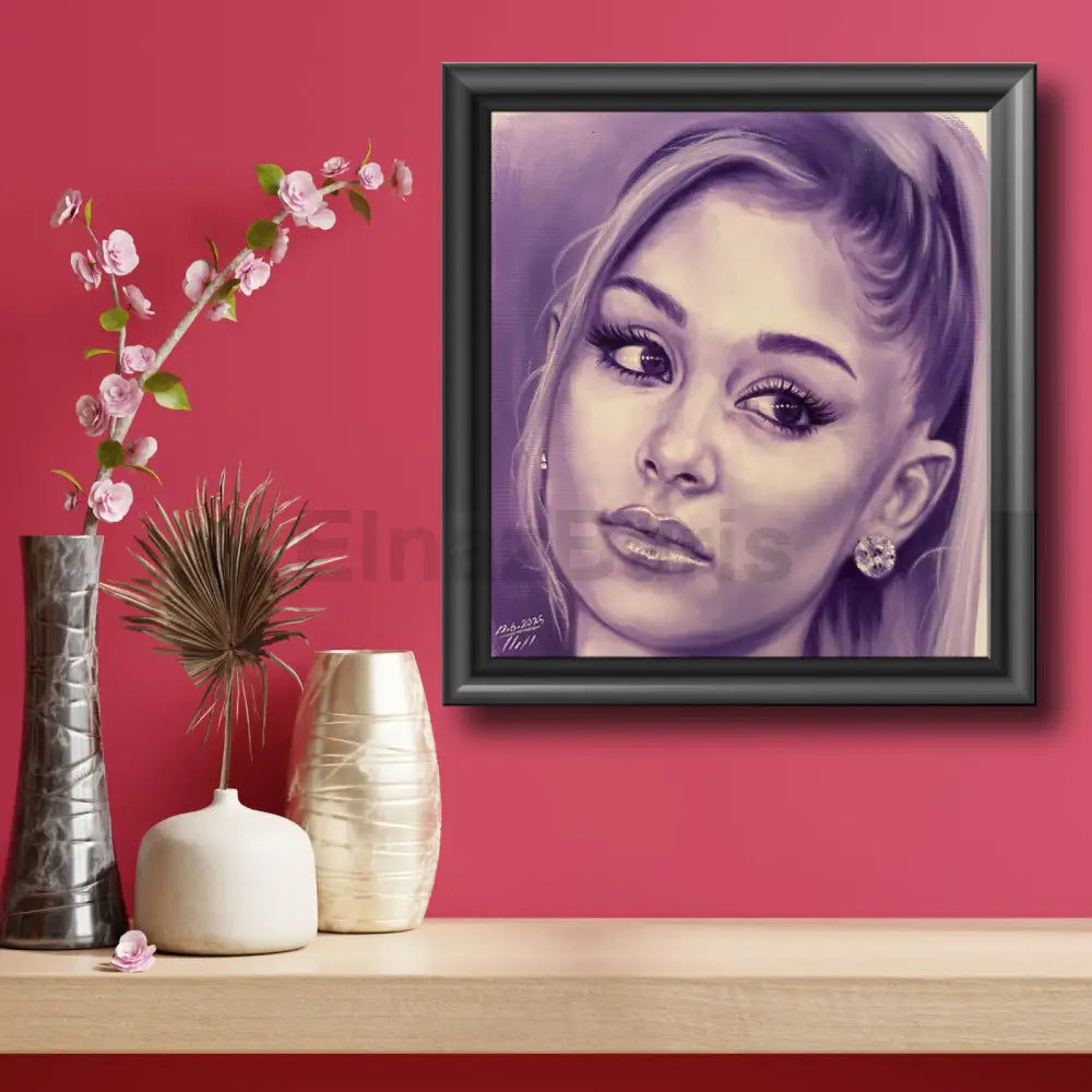 Ariana Grande Oil Painting on Canvas Fan Art Portrait Oil Painting