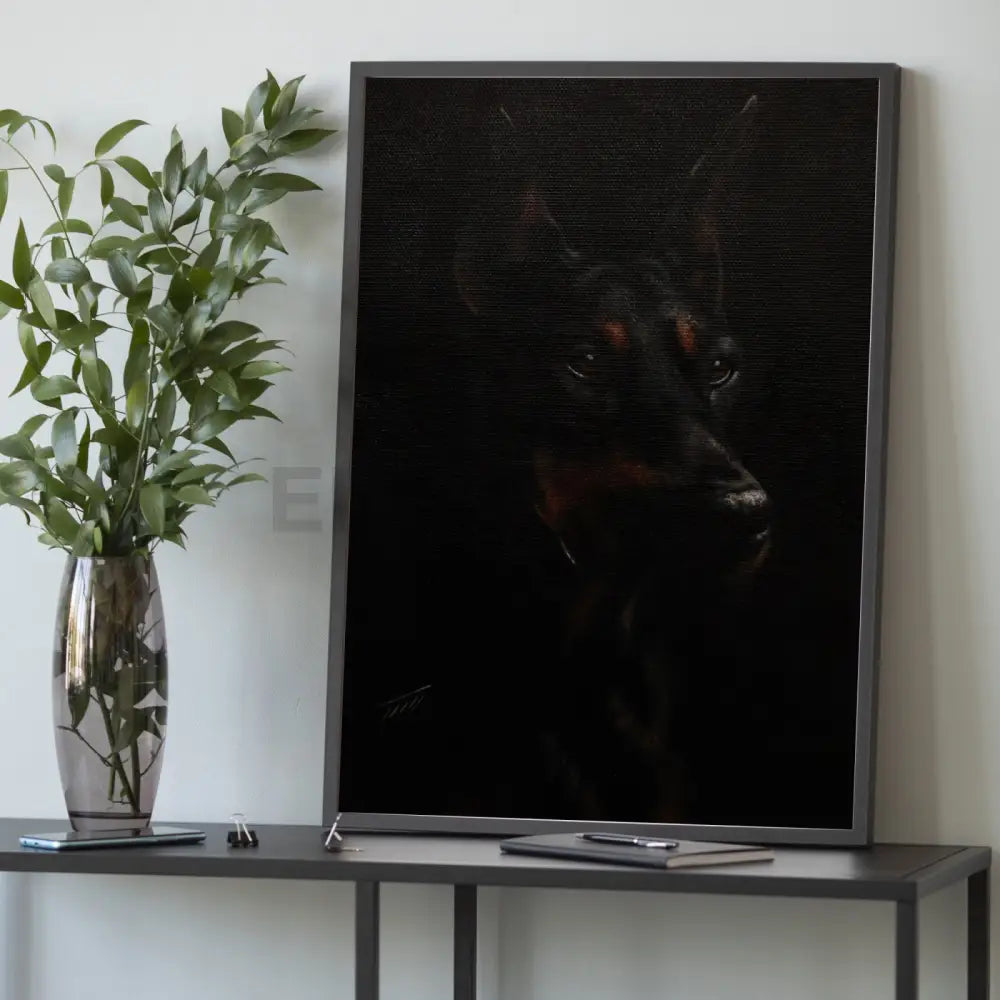 Doberman Oil Painting on Canvas Oil Painting