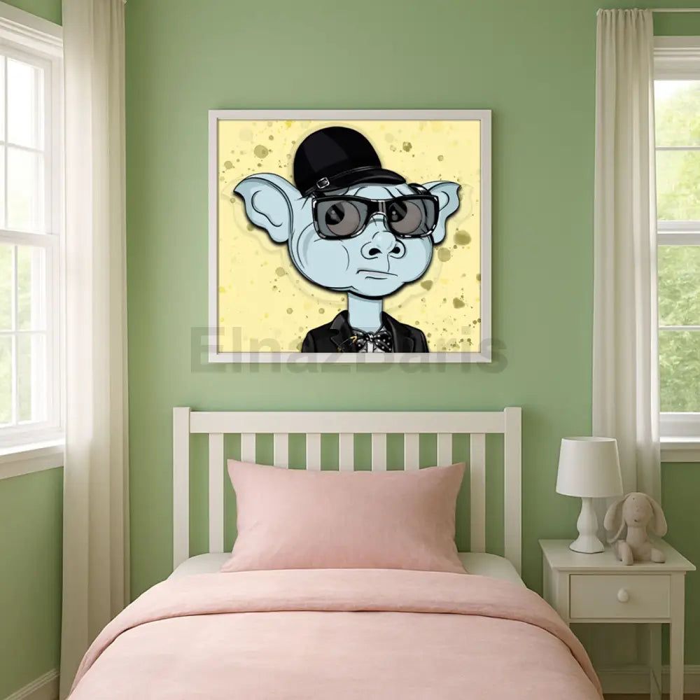 Fun Cartoon Character Digital Art Print for Kids Room