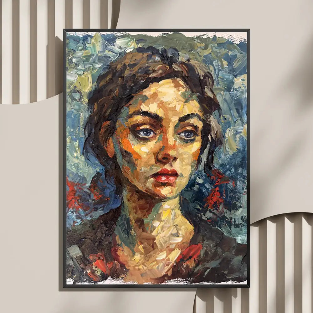Impressionist Woman Portrait Original oil Painting Palette Knife Oil on Canvas Oil Painting
