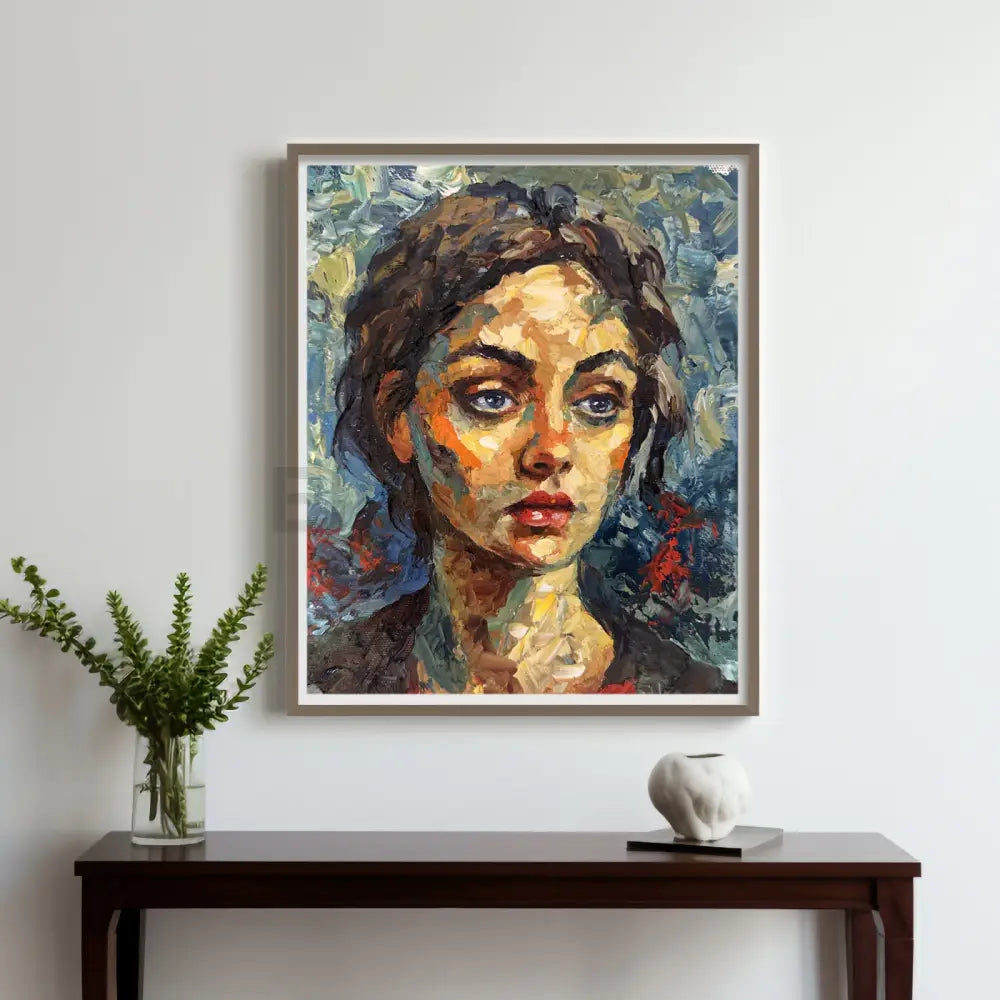 Impressionist Woman Portrait Original oil Painting Palette Knife Oil on Canvas Oil Painting
