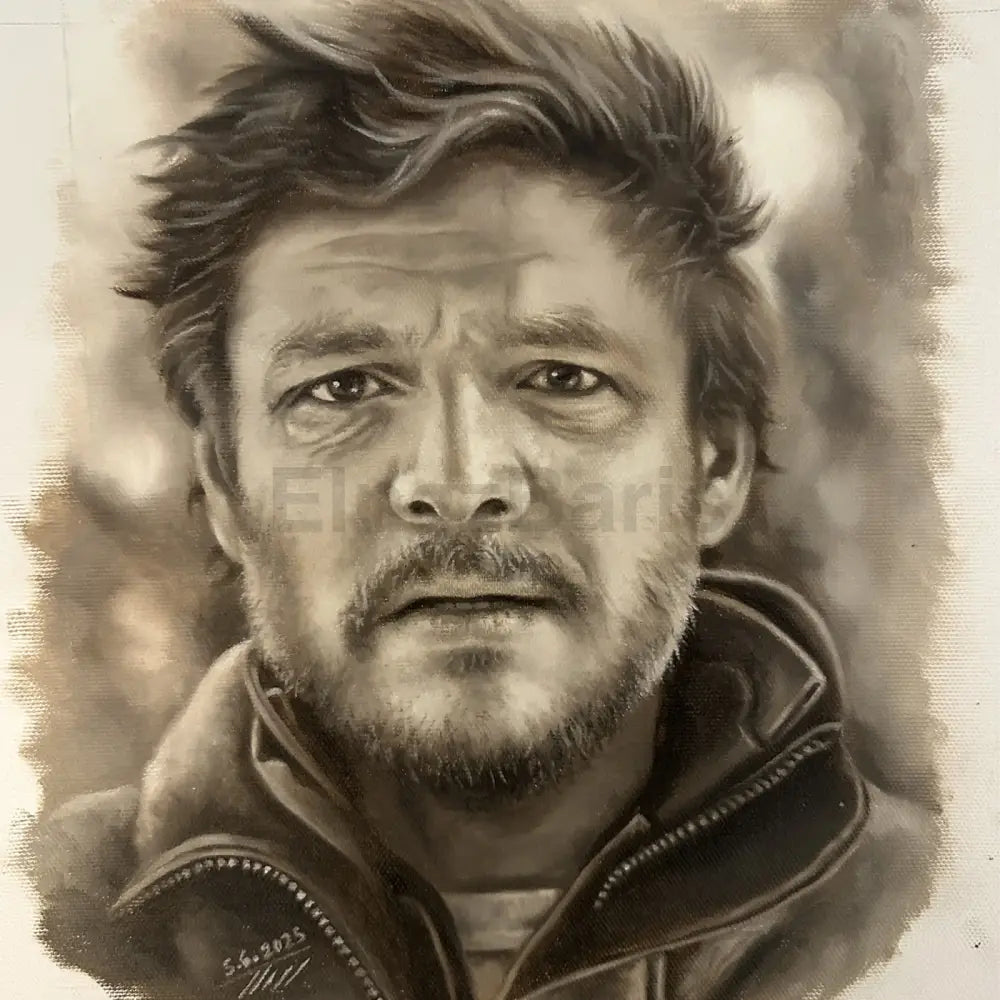 Pedro Pascal Oil Painting | The Last of Us Inspired Portrait Fan Art Oil Painting