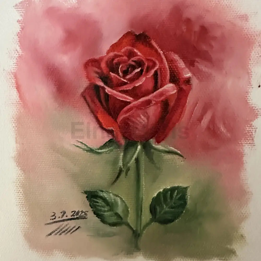 Red Rose Painting – Original Floral Artwork on Canvas Oil Painting