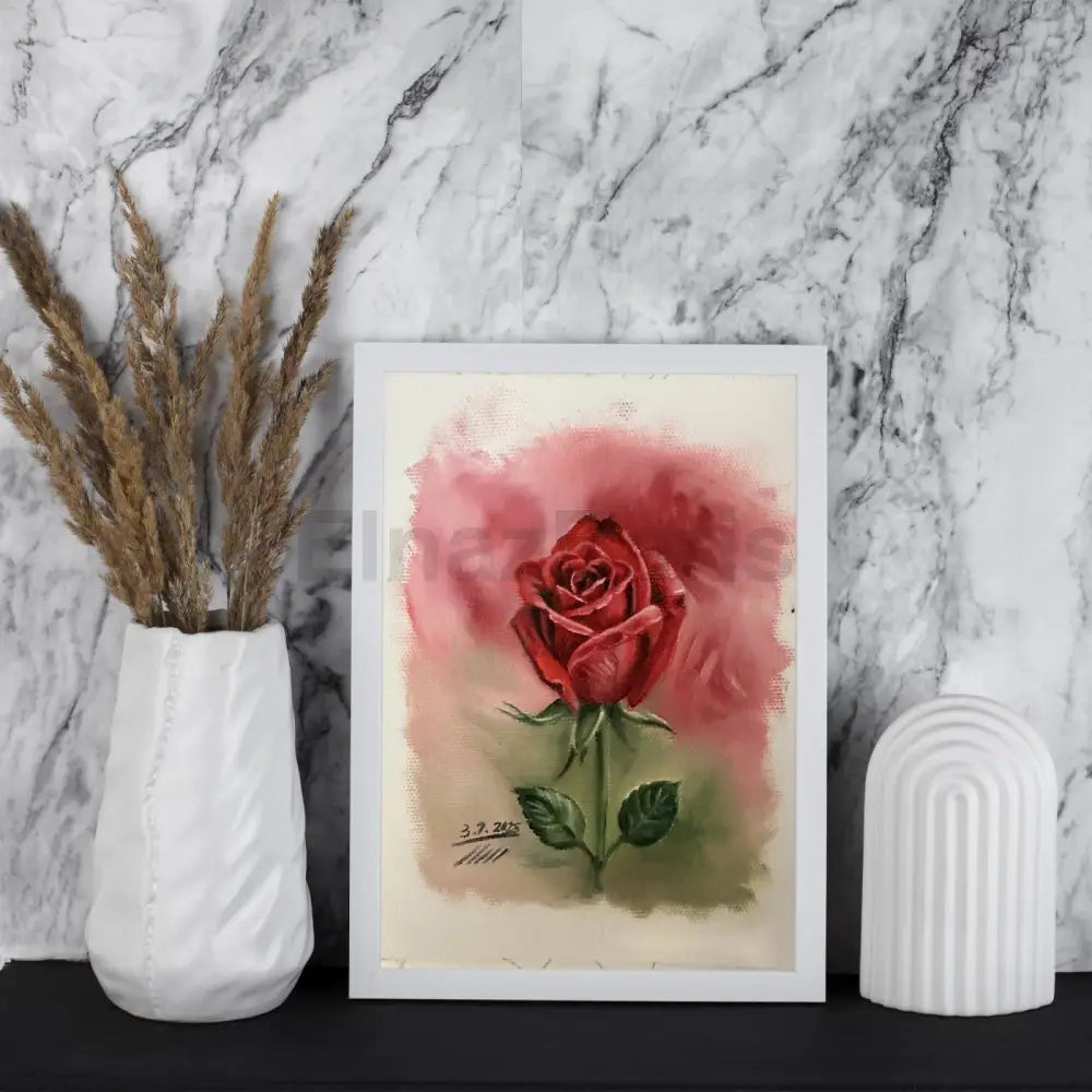 Red Rose Painting – Original Floral Artwork on Canvas Oil Painting