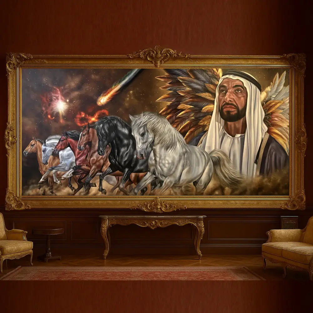 Sheikh Zayed Oil Painting: Winds of Destiny Fine Art Oil Painting